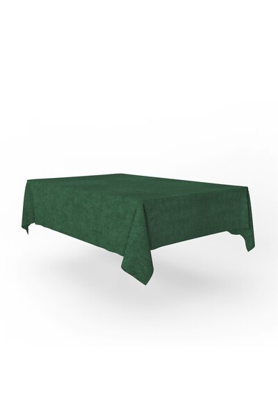 GOCCIA HOME Kadife Dokulu Masa Örtüsü Yeşil Rengi