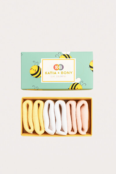 Katia&Bony Bebek Papatya Detaylı 3'lü Kutulu Soket Çorap