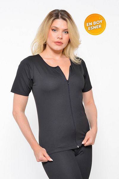 SAUNA SUIT Ιδρώστε και αδυνατίστε με Unisex αυθεντικά μισά μανίκια με φερμουάρ και καλσόν στο κάτω μέρος Θερμικό Σετ Incelyky