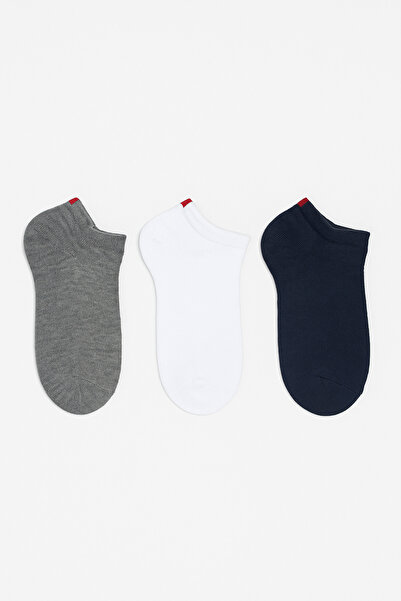 Katia&Bony Run 3-Piece Kids Basic Booties Socks White/Navy Blue/Gray