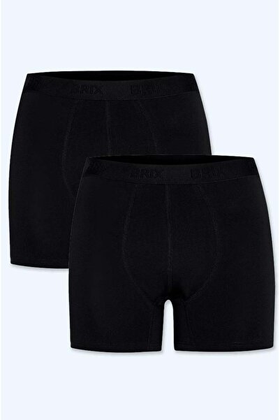 Brix Erkek Modal İkili Boxer Siyah Renk
