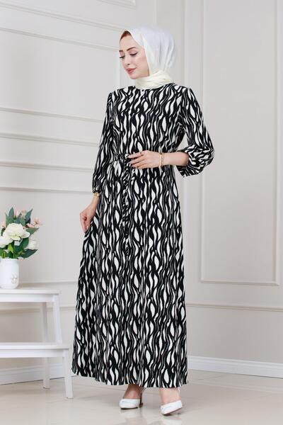 Sevitli Φόρεμα Karin με τούνελ στη μέση-Μαύρο