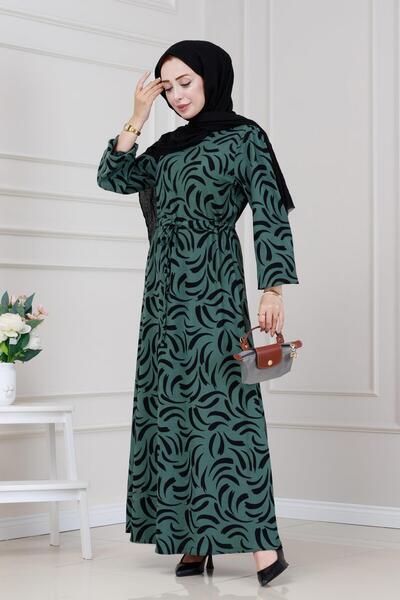 Sevitli Φόρεμα Karin με τούνελ μέσης-Σμαραγδένιο πράσινο