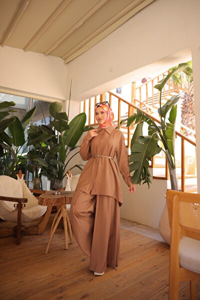 Ryzi Moda Women's Hijab Tracksuit Set Stylish Button up Shirt and Pants Set |   Comfortable and Modern Bottom Top Combination