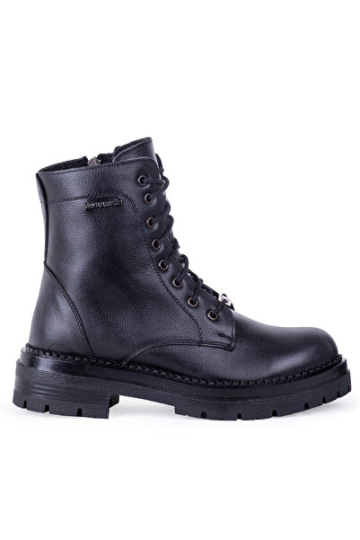 Pierre Cardin 54061 Kadın Hakiki Deri Fermuarlı Bağcıklı Bot