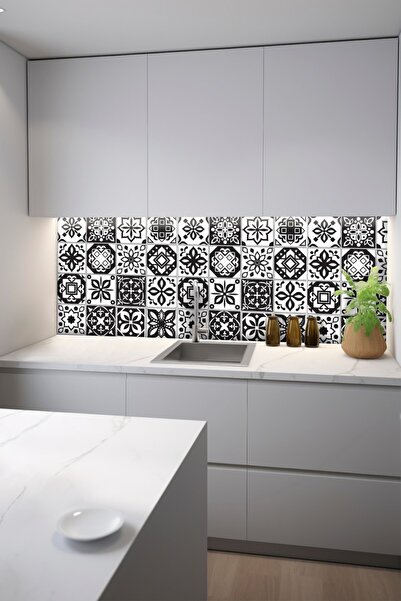 DECOMALL Suya Dayanıklı 100X100 CM Mutfak Banyo Zemin Mermer Mobilya Fayans Yapışkanlı Folyo Kaplama CODE 176