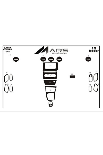 Marscockpitdesign داشيه داستر كونسول-توربيدو 2018 19 قطعة
