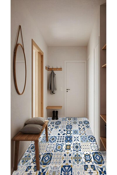 DECOMALL Suya Dayanıklı 50X100 CM Mutfak Banyo Zemin Mermer Mobilya Fayans Yapışkanlı Folyo Kaplama CODE 174