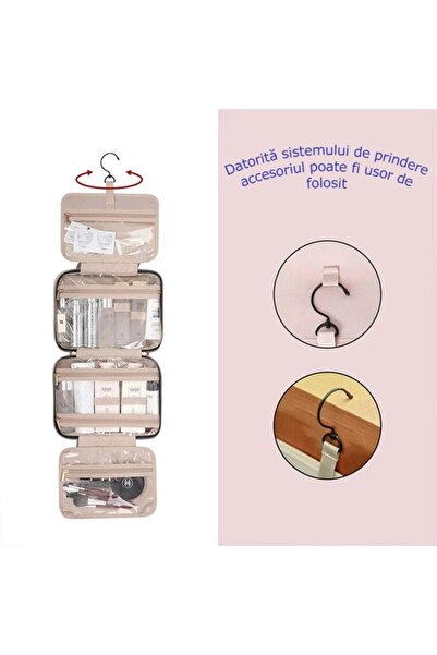 GBV LOGIC Geanta cosmetice, 4 Compartimente, albastru, organizator cu agatatoare tip umeras