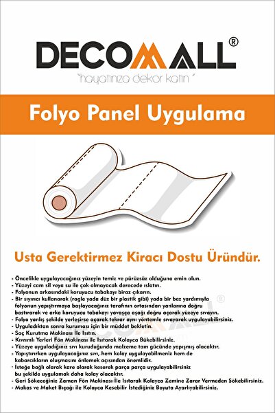 DECOMALL 43 Code YAPIŞKANLI DESENLİ FOLYO DUVAR DOLAP MUTFAK TEZGAH ARASI FOLYO KAPLAMA(50x100cm)