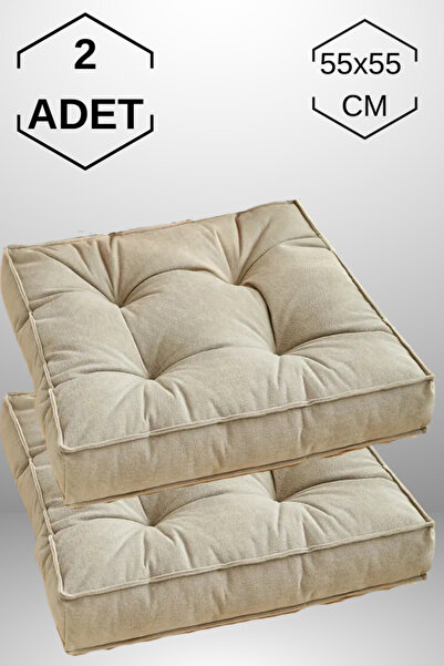 MoMMe 2 Adet Yer Minderi, Kare Yer Koltuk Minderi Büyük Sandalye Minderi, Bal...