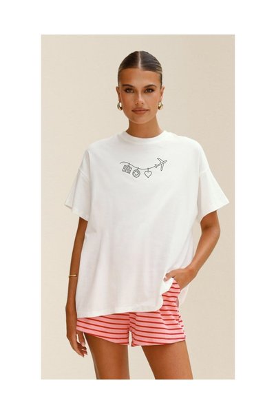 Tubinyoo Travel Printed Unisex Oversize T-Shirt