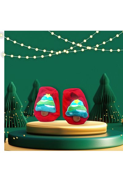LADİJİTAL BASKI ÇÖZÜMLERİ Christmas Baby Socks with Non-Slip Sole