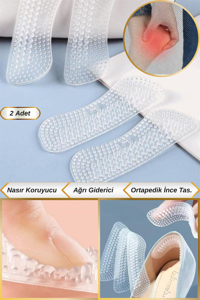 Hane Dostu 1 Çift 2 Adet İnce Rahat Tasarım Topuk Ağrısı Nasır ve Aşınma Önle...