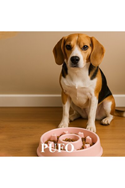 PUFO Healthy Diet slow feeding bowl for dogs, 20 cm, pink