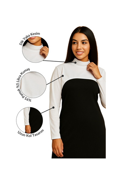 mirach Stretchy Stand Collar Neck Collar Oversleeve Combed Cotton Long Sleeve Hijab Bodysuit Oversleeve Lycra