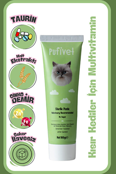 PufiVet Kısır Kediler İçin Multivitamin Malt Macun 100g | Kısır Kediler İçin ...