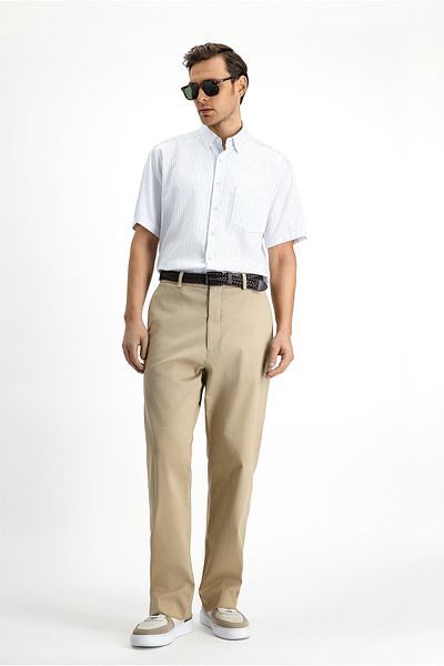Kiğılı Short Sleeve Regular Fit Cotton Striped Shirt