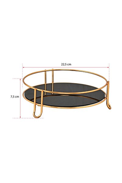 ada home elegant Tek Katloı Yuvarlak Organizer Sunumluk Tepsi