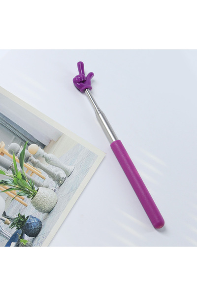 Choice PURPLE 1Pc Retractable Teacher Pointer Finger Design StainlessSteel Te...