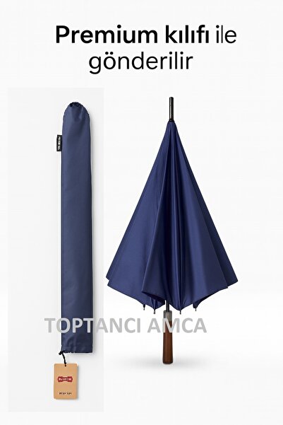 Toptancı Amca parachase Premium 8 Telli Boy Şemsiye – Rüzgar Dayanıklı, Çelik Gövdeli, Ahşap Saplı