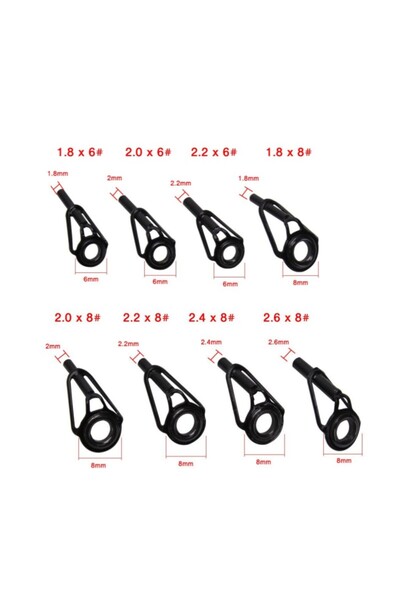 Choice Black 8pcs 8/16/80Pcs Black Top Tip Guide for Spinning Casting Fishing...