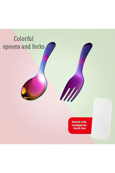 Choice Dazzling colors Outdoor Tourism 304 Stainless Steel Portable Tableware, CHILDREN'S Tableware, Desser