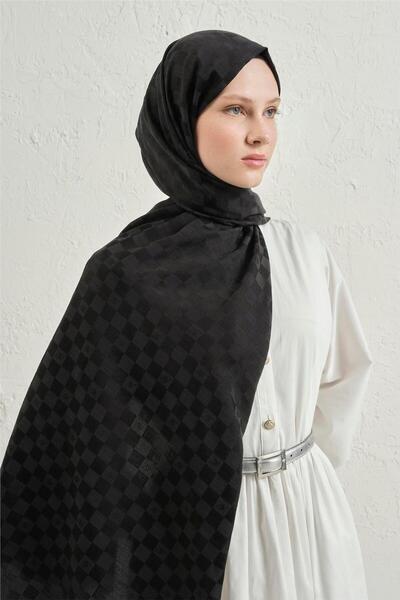 Armine Elegance Silk Cotton Checkerboard Shawl 01