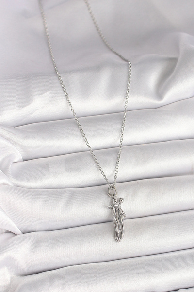 shopwave 316L Steel Silver Color Chain Hugging Model Women's Necklace
