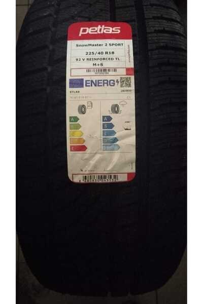 Petlas 225/40 R18 TL 92V REINF. SNOWMASTER 2 SPORT KIŞ LASTİĞİ 2025 ÜRETİM
