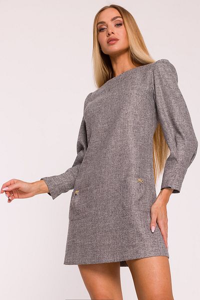 Made of Emotion Long-sleeved trapeze mini dress