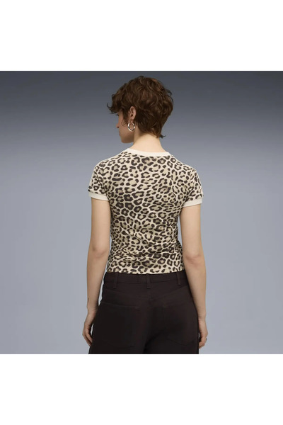 Puma T7 Leo Luxe Aop Slim Tee Gray Women's T-Shirt