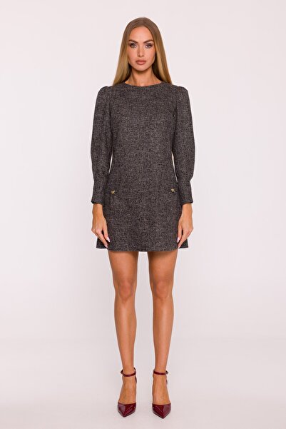 Made of Emotion Long-sleeved trapeze mini dress