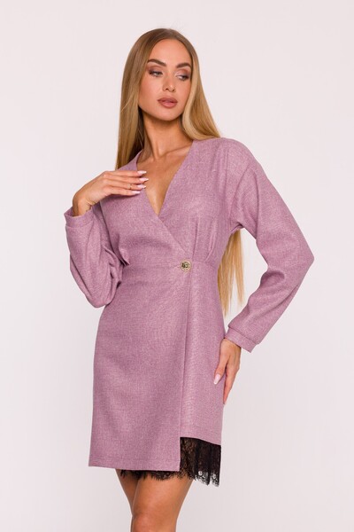 Made of Emotion Tweed mini dress with lace insert