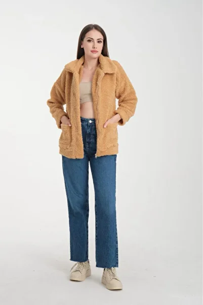CNG MODA Zippered Unlined Plush Coat