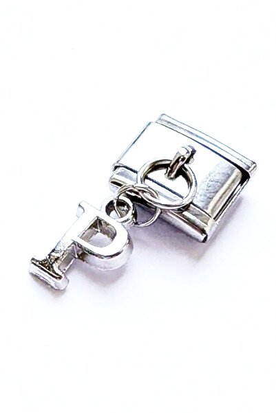 Takı Dükkanı Italian Dangle Letter Stainless Steel Bracelet Charm Scb64