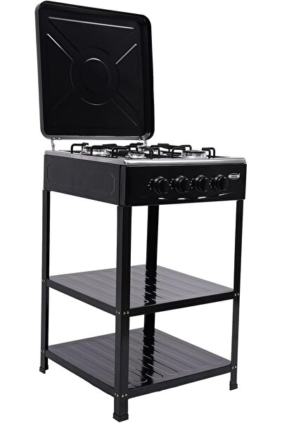 Primo Plus Built-in stove with 4 Black gas burners, 4 legs PR619