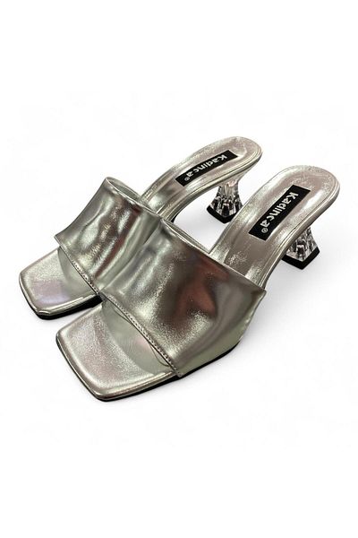 Aldina Nucci Thick Transparent Heeled Women's Slippers # 1029