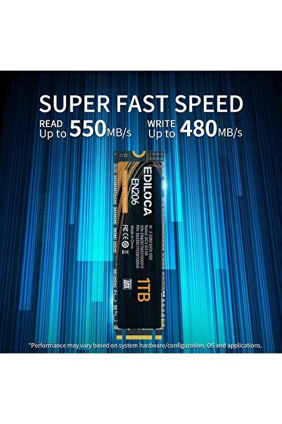 Generic Ediloca EN206 1TB SSD M.2 SATA III 6Gb/s 3D TLC NAND, M.2 2280 SSD Internal Solid State Drive, Read/