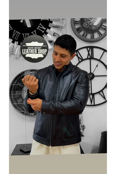 derimont معطف جلد كوزو أصلي من الجلد الرياضي البسيط