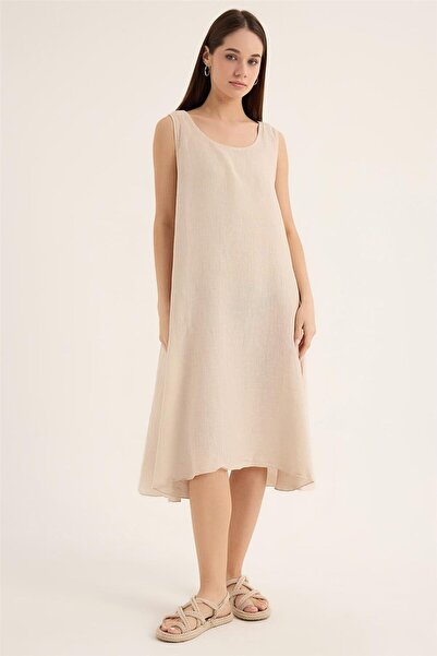 HomeStore Ленена рокля без ръкави