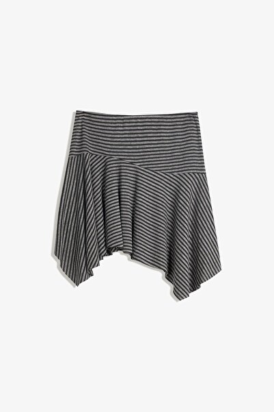 Bershka Striped asymmetric mini skirt