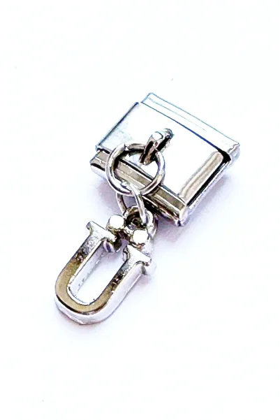 Takı Dükkanı Italian Dangle Letter Stainless Steel Bracelet Charm Scb64