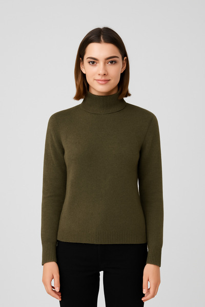 ribac Women's Full Throat Soft Textured Sweater