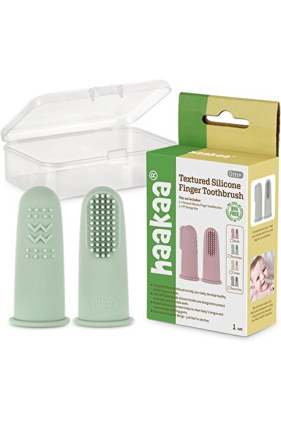 Haakaa فرشاة أسنان سيليكون للأطفال، للعناية بالفم للأطفال الرضع والأطفال الصغار، مصنوعة من السيليكون الآمن غذائيًا