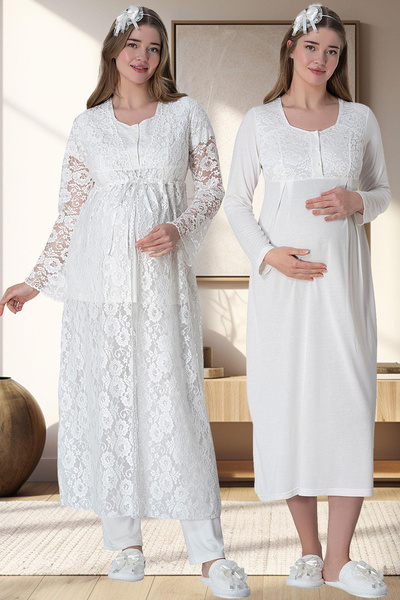 Mavelle Women's Lace Nightdress Pajamas Maternity Maternity Set 6060
