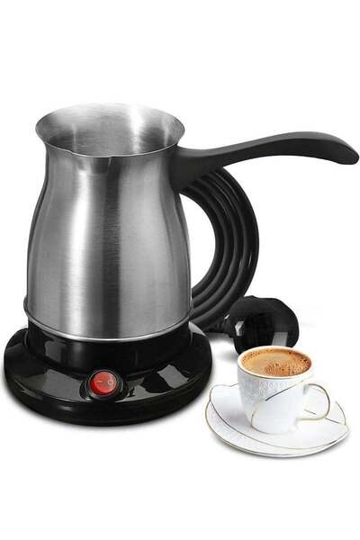Denx Electric Turkish Coffee Maker 0.5L Stainless Steel | 650W Coffee Kettle