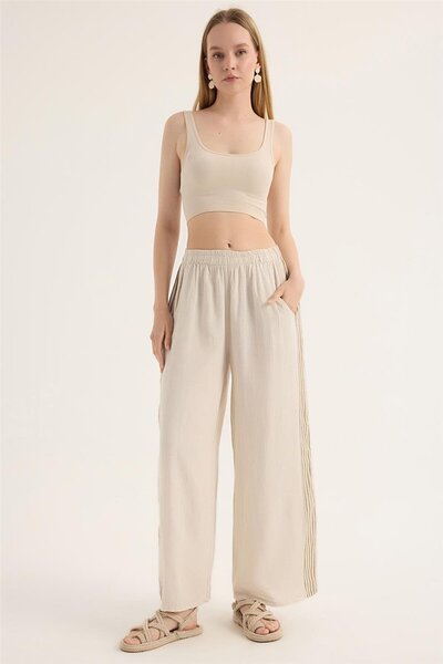 HomeStore Παντελόνι από λινό