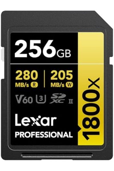 Lexar Gold Series Professional 1800x 256GB UHS-II U3 SDXC Memory Card