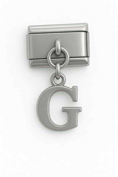 Takı Dükkanı Italian Dangle Letter Stainless Steel Bracelet Charm Scb64